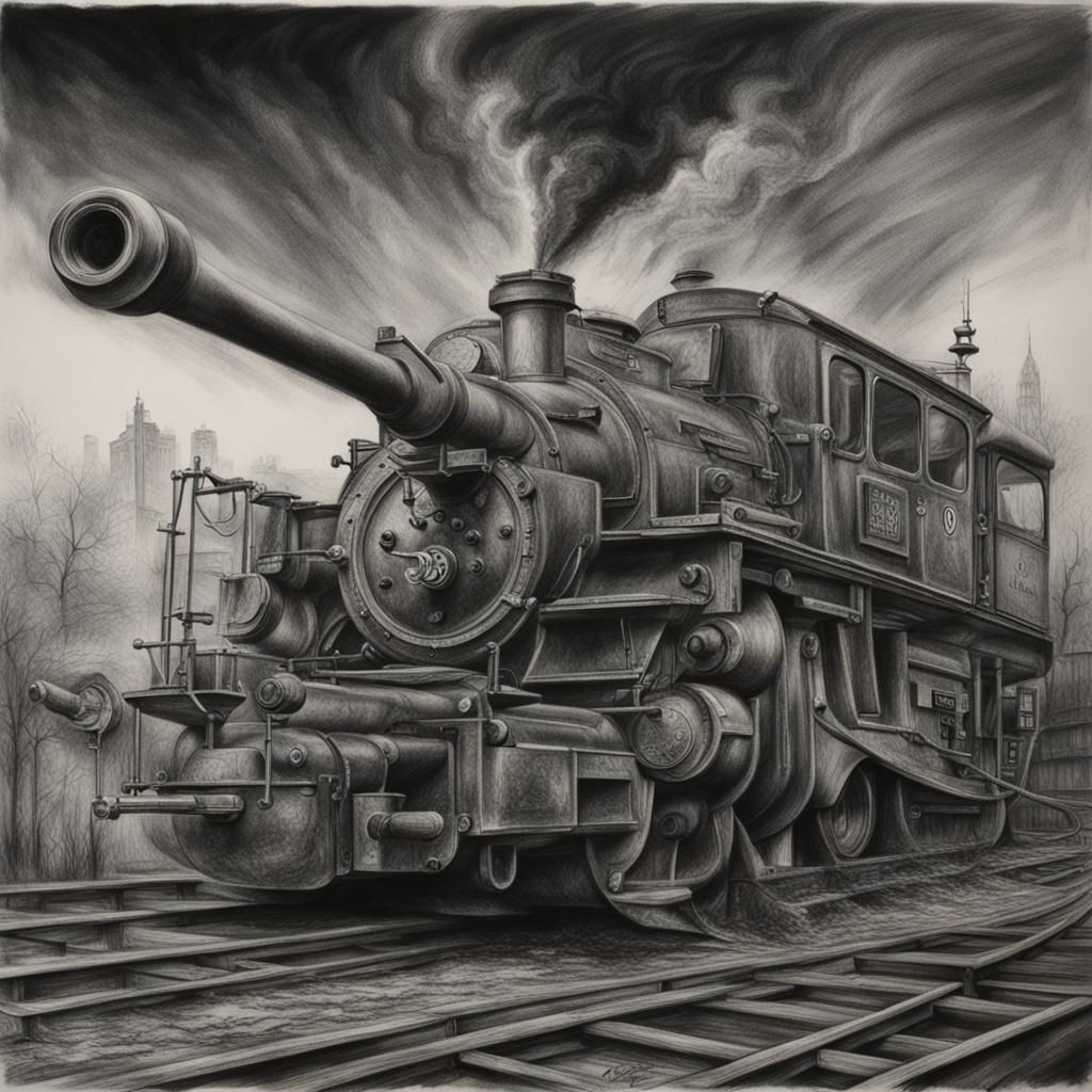 Hyperdetailed Charcoal Drawing of a Lever