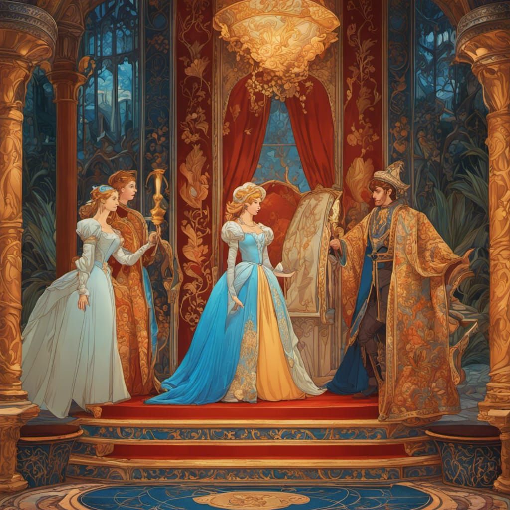 Cinderella in Russian Folk Art Style