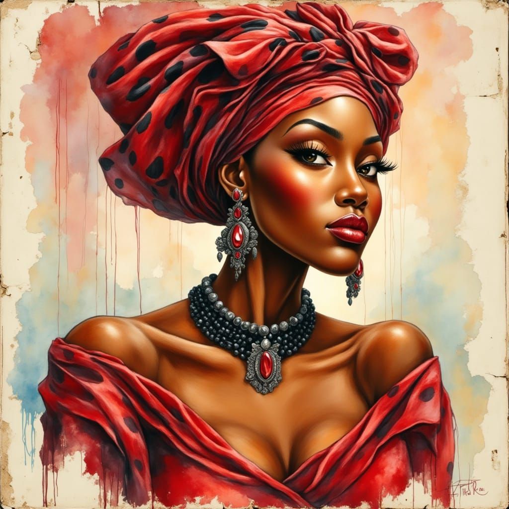 Elegant Woman in Neo-Impressionist Expressionist Oil Paintin...