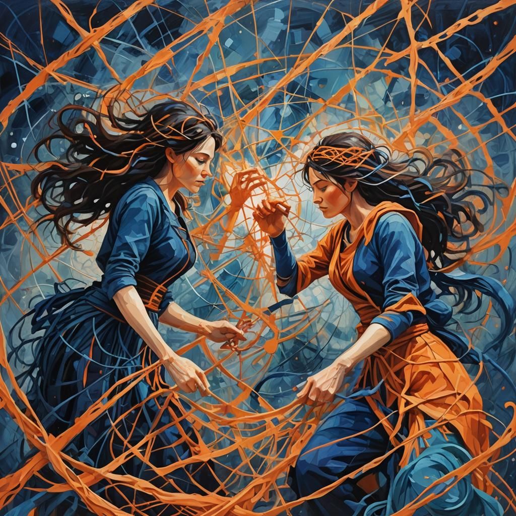 Arachne and Athena Collaborate: Abstract Expressionist Art