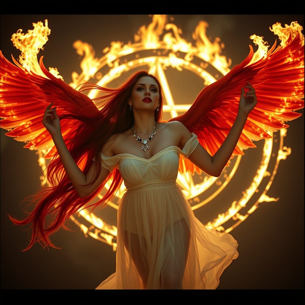 Fiery Goddess in Cinematic Splendor