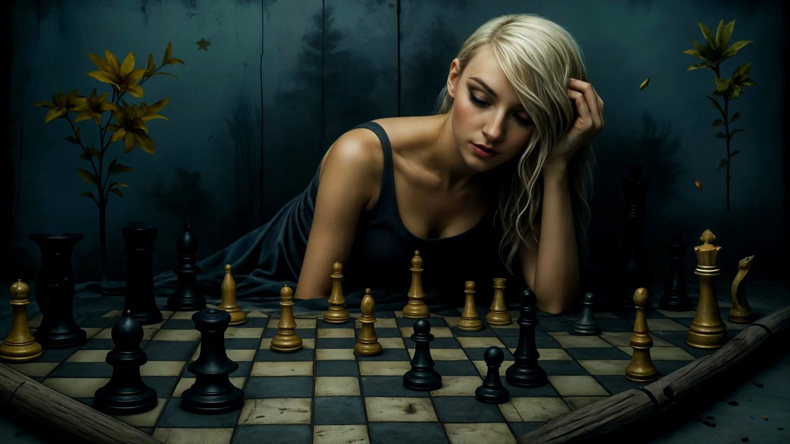 Black Queen Chess Dreaming in Chaotic Style