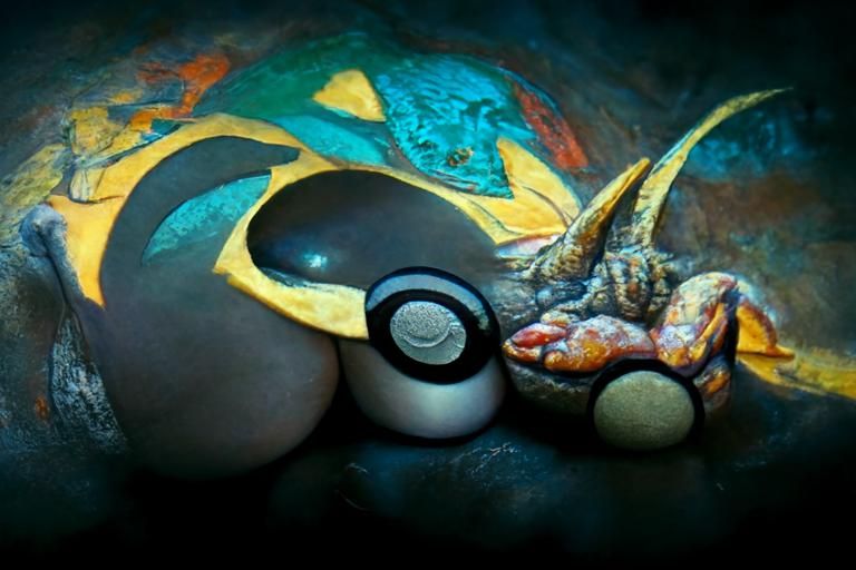 Colorful Pokemon Illustration in Oil Painting Style