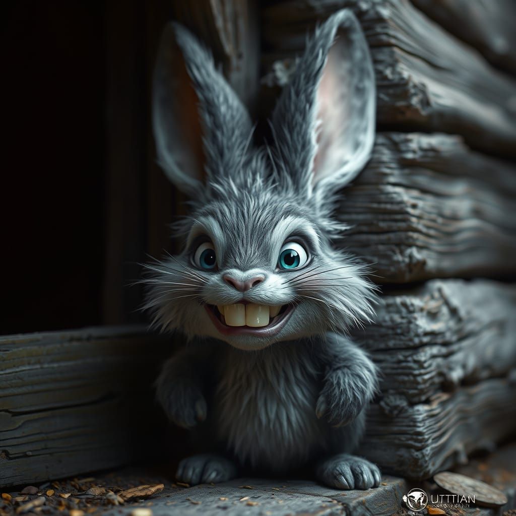 Whimsical Dust Bunny Masterpiece in Dark Fantasy Style