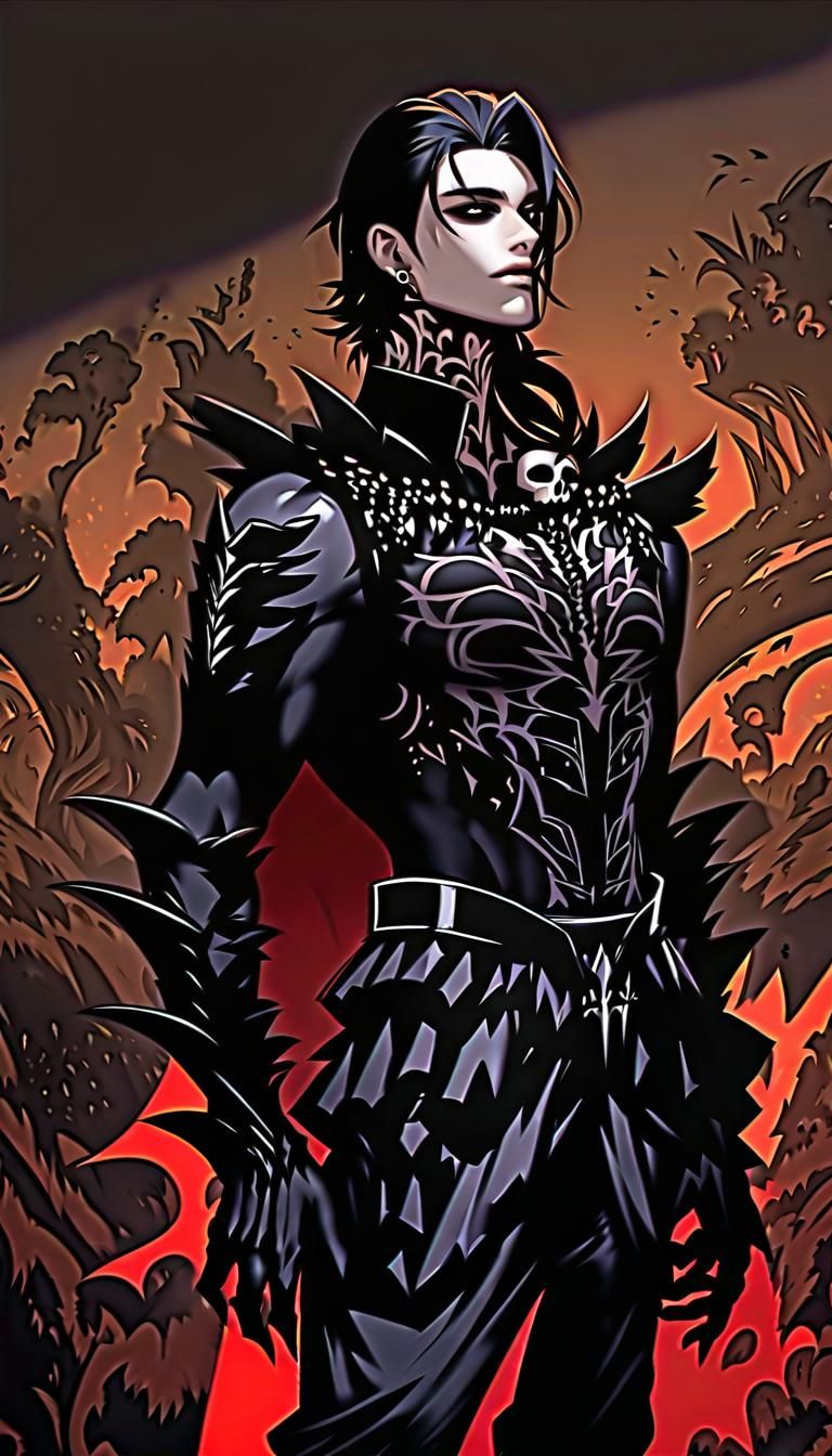 Armored Warrior with Shadow Tattoos