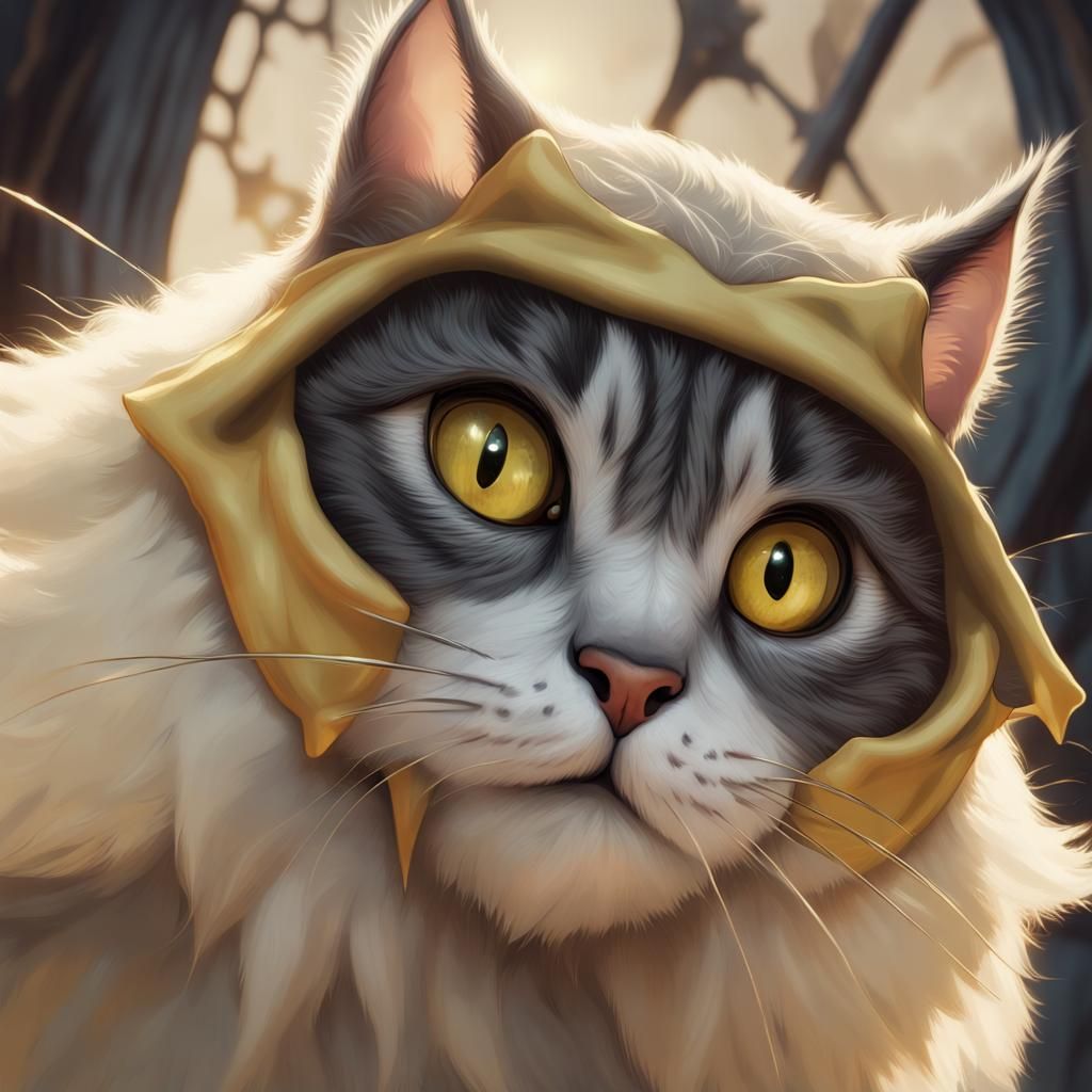 Hyperrealistic Cat-Owl Hybrid Stares from Window