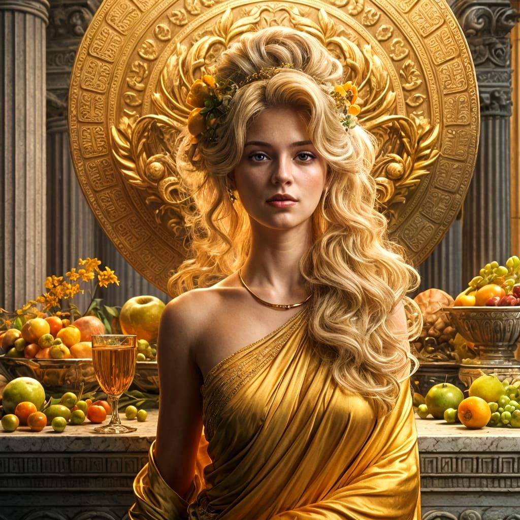 Euporie, Goddess of Abundance, in Art Nouveau Style