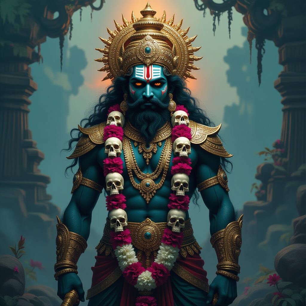 Kaal Bhairava in Mystical Eerie Landscape