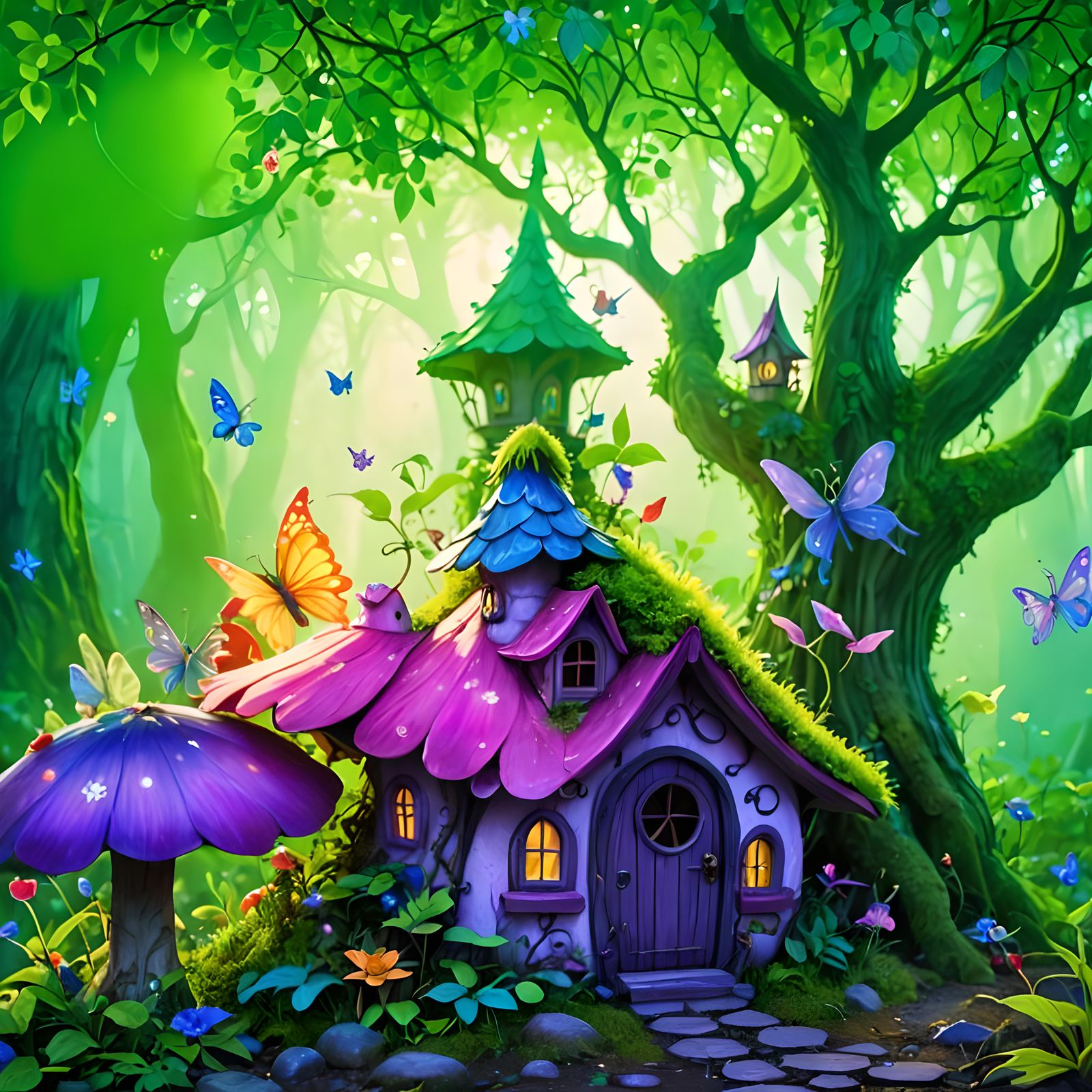 Fantasy fairy house, fantasy fairy forest, detailed fantasy ...