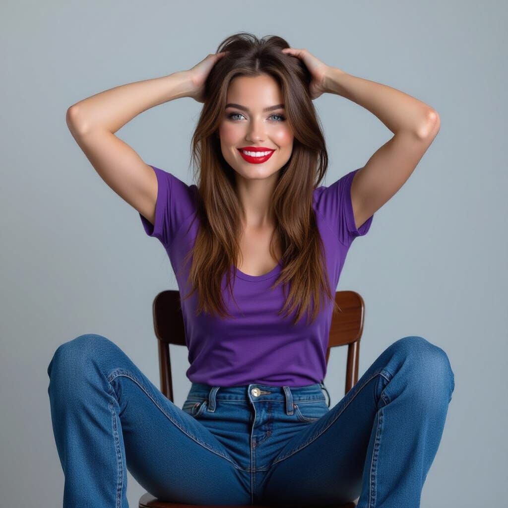 Woman Performing Lap Dance in Photorealistic Style