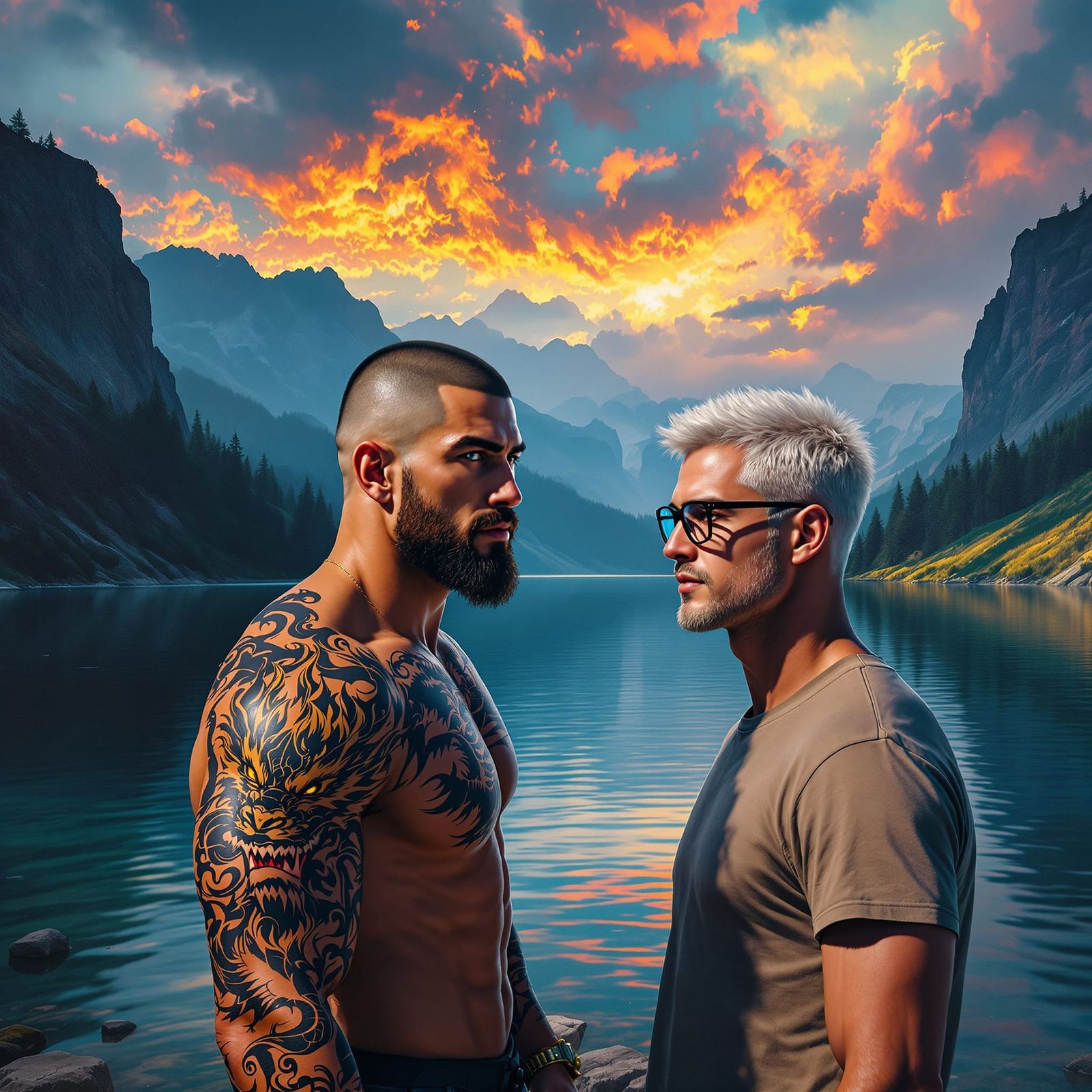 Asian Athlete & Boyfriend at Serene Lake