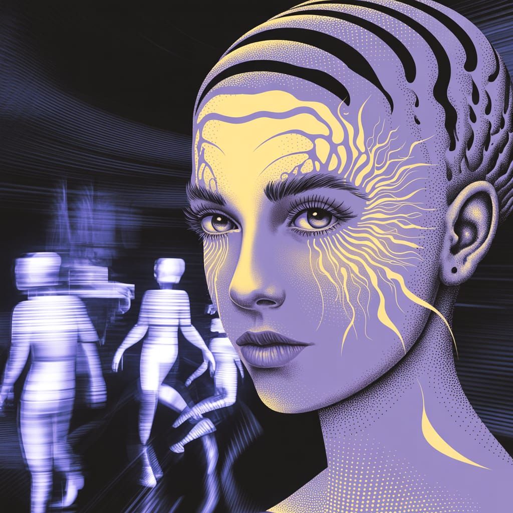 Atronach-Lady Portrait in Deconstructionist Eclipsal Style