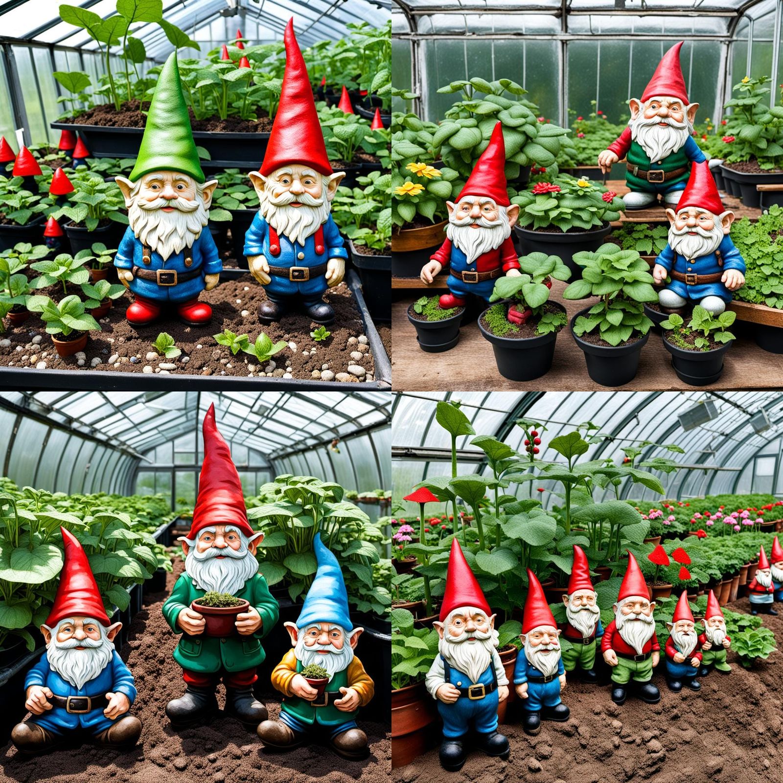 Gnomes Cultivated in a Greenhouse Environment
