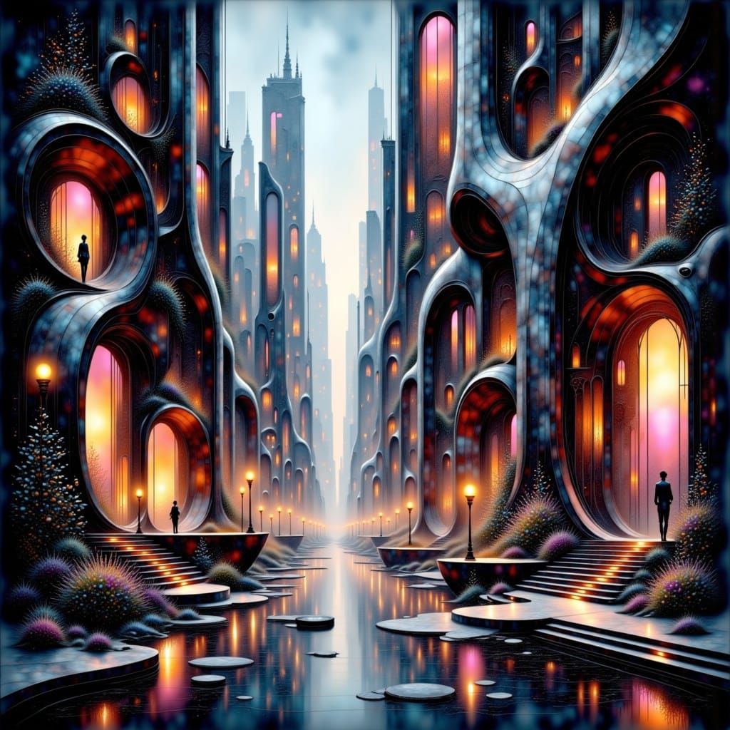 Futuristic Metropolis in Neon Splendor