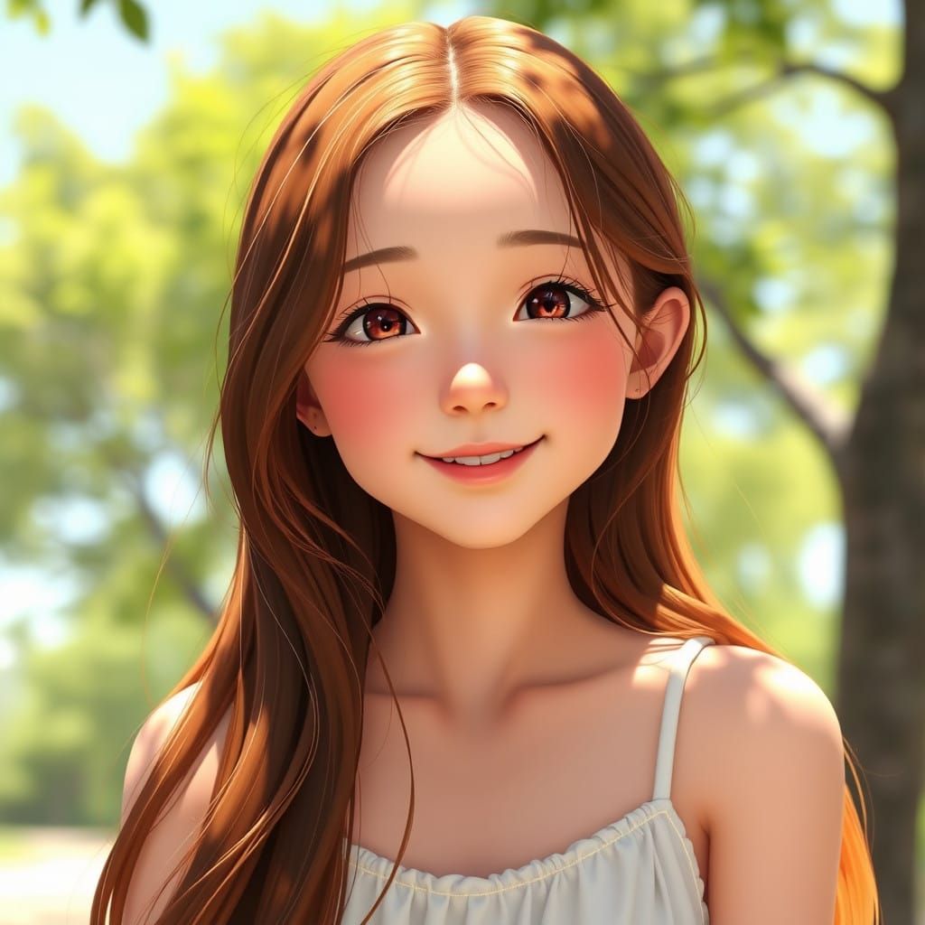 Joyful Summer Moment in Vibrant 3D Anime Art