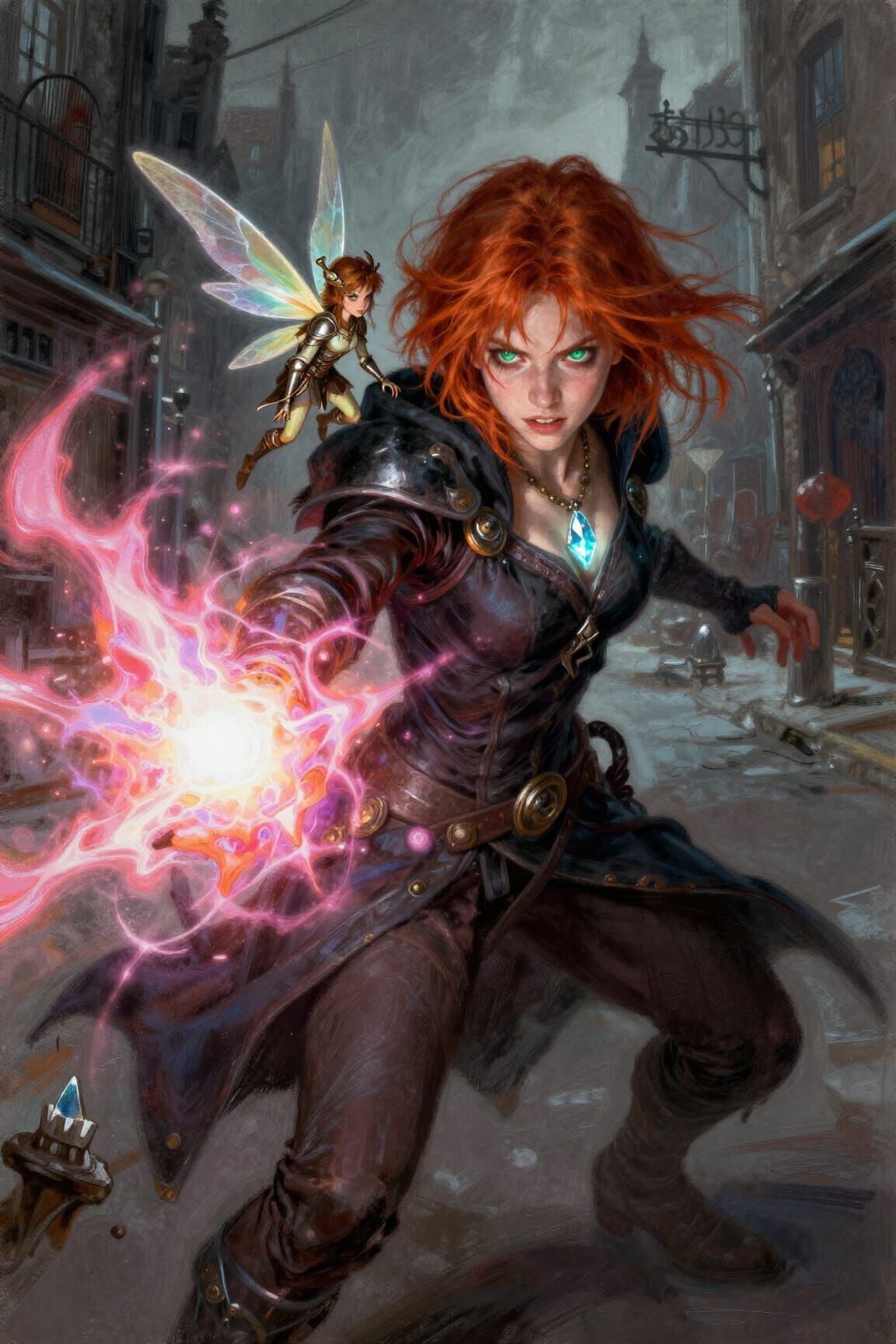 Warlock Unleashes Magic in Fantasy Sketch Painting