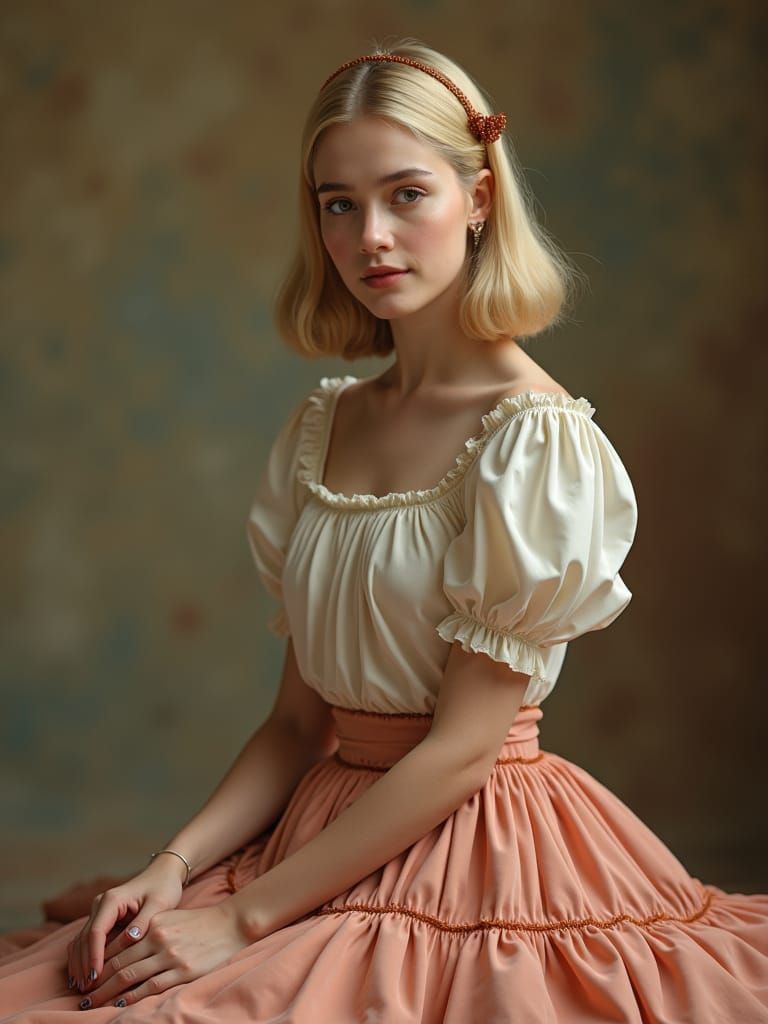 Elegant Woman Portrait in Matte Painting Style