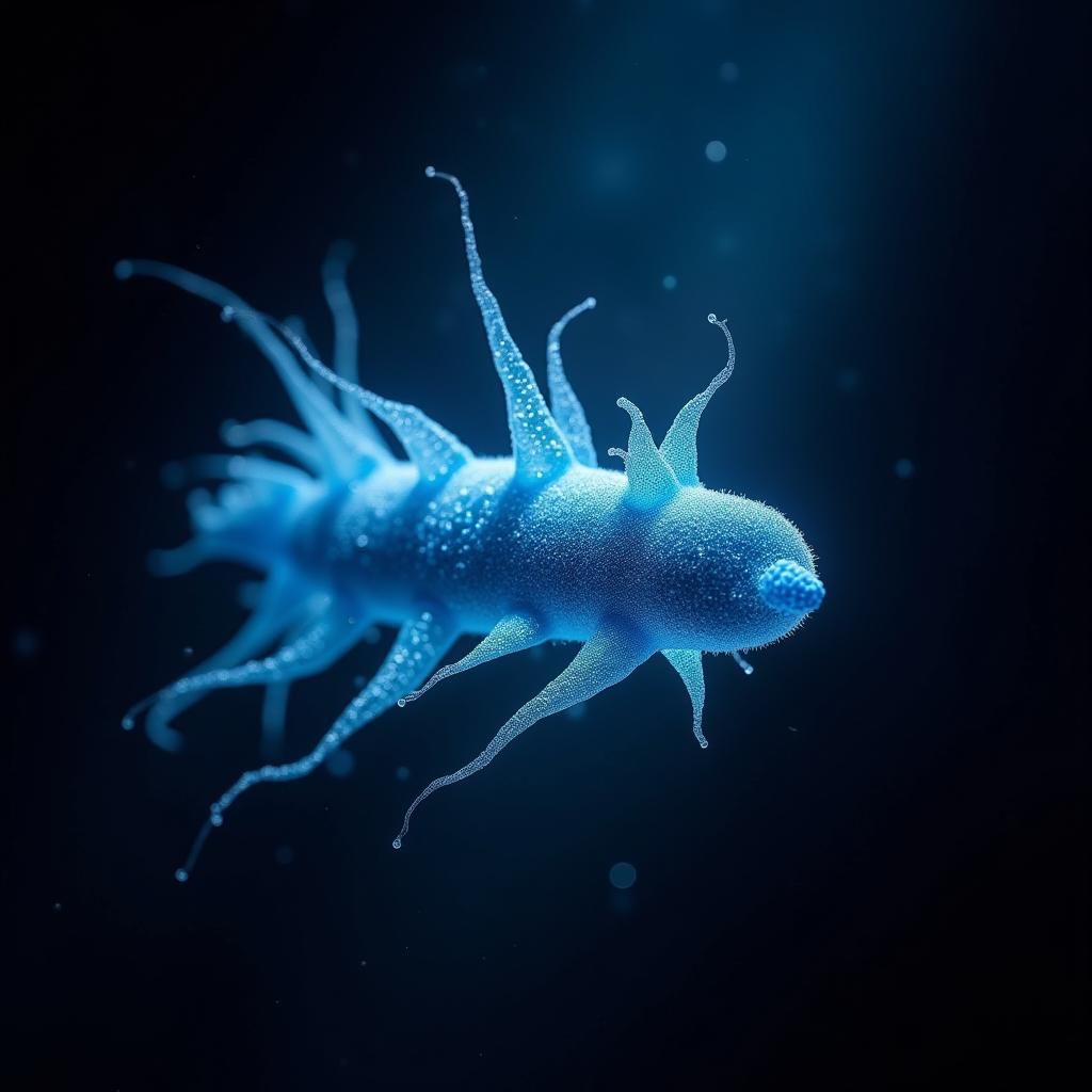 Chemosynthetic Bacteria in Bioluminescent Deep Sea, Hyperrea...