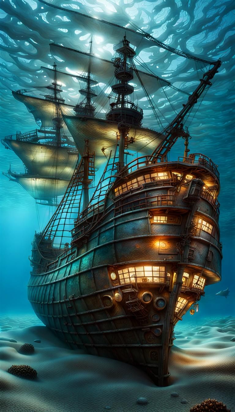 Sunken pirate ship
