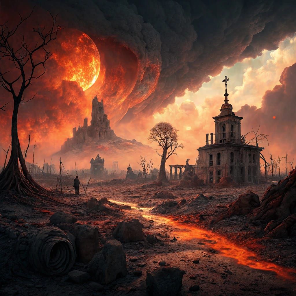 Post-Apocalyptic Landscape of Desolation and Destruction
