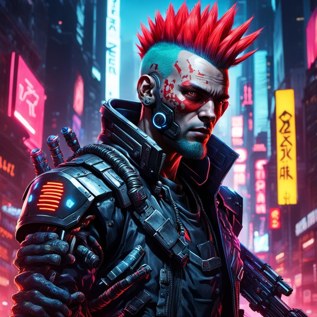 Cyberpunk French Solo with Cybernetic Arms and Rapier
