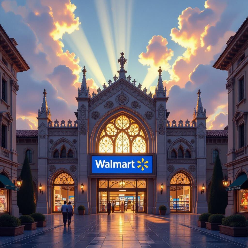 Gothic Walmart in Rome: Architectural Fantasy