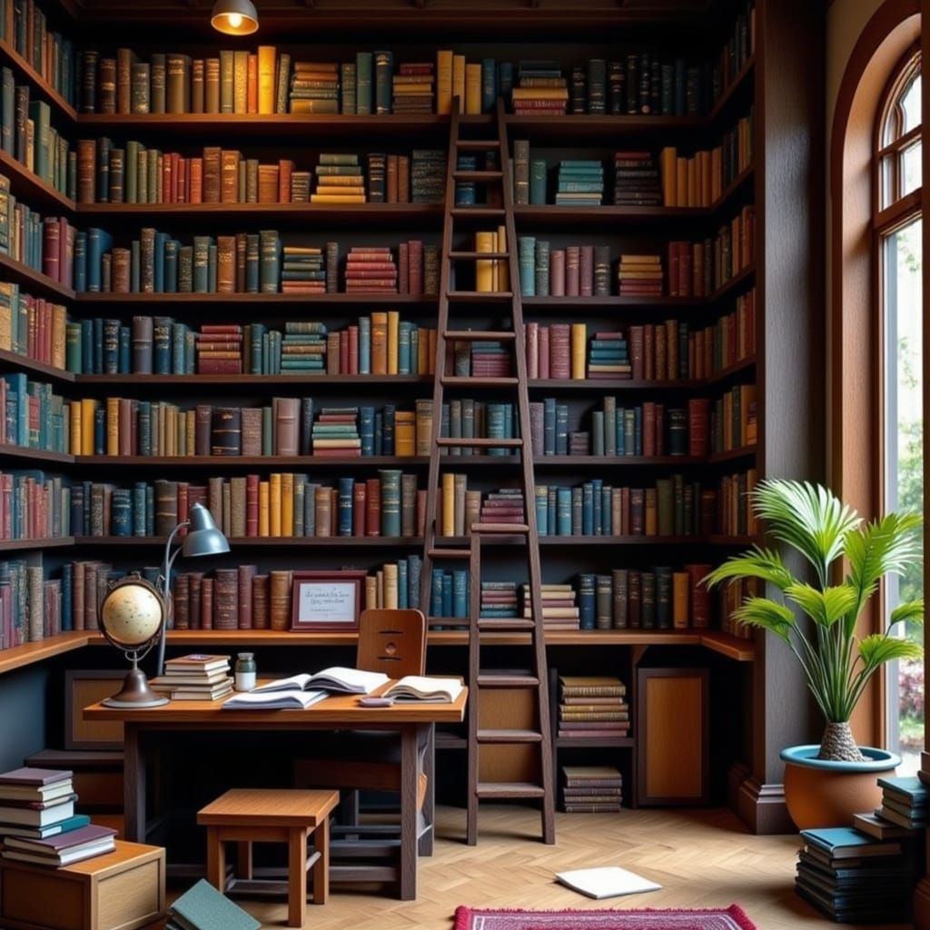 Cozy Library in a Warm and Inviting Atmosphere