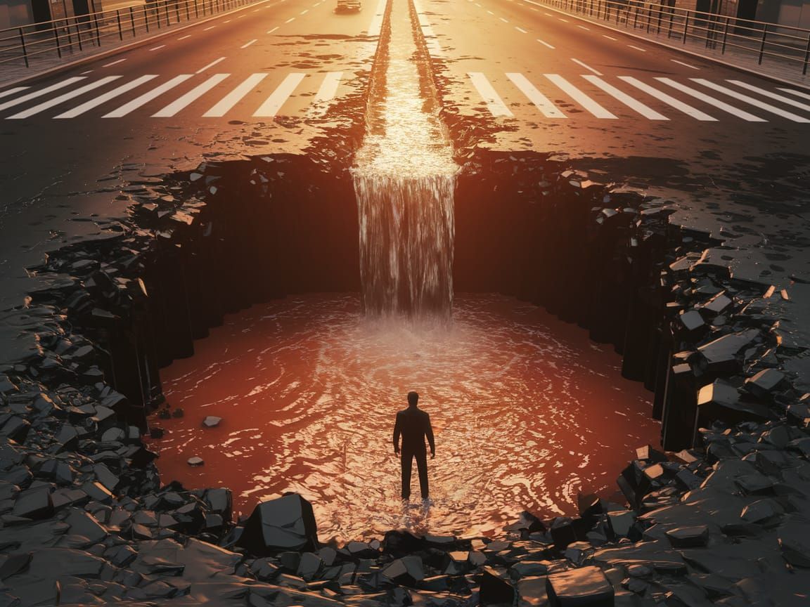 Sunken City: A 3D Render of Urban Flood