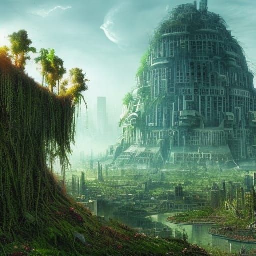 Tower of Babel Overgrown with Jungle