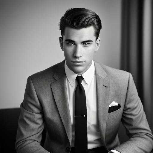 1950s Style Portrait of a Young Man in Suit