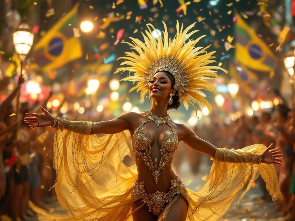 Samba Carnival in Vibrant Nighttime Splendor
