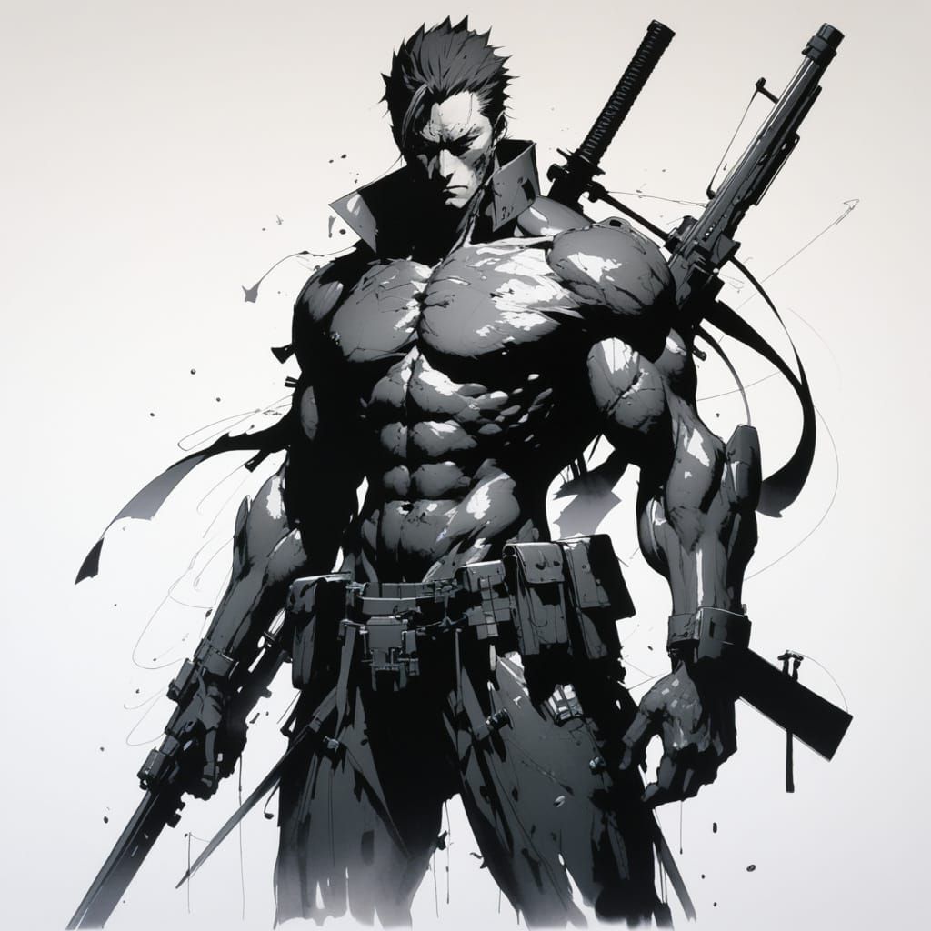 Dark Fantasy Illustration in Manga Style