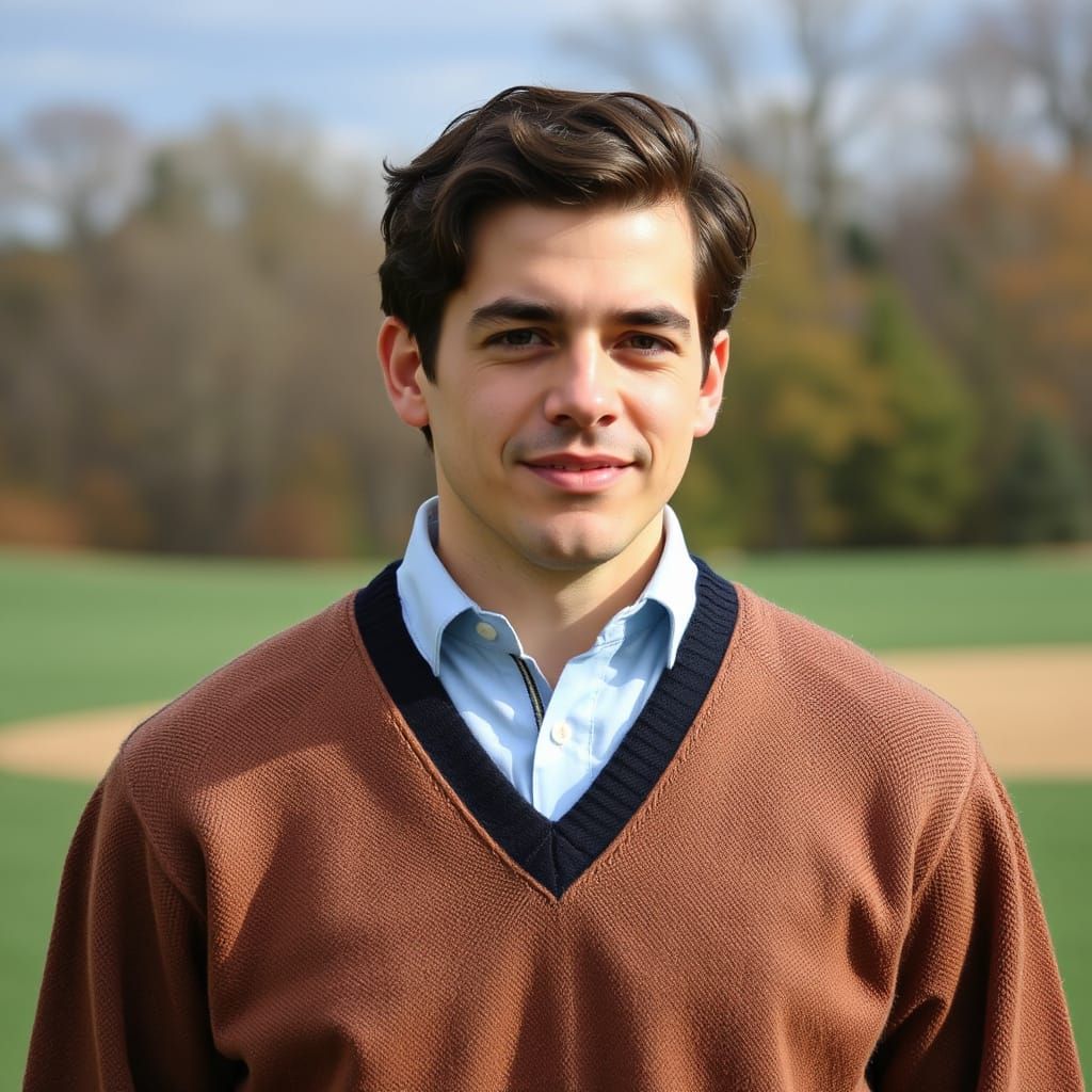 Tim Drake in Button-Down Shirt and Sweater