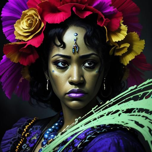 New Orleans Jazz Funeral in Hyperrealistic Splash Art