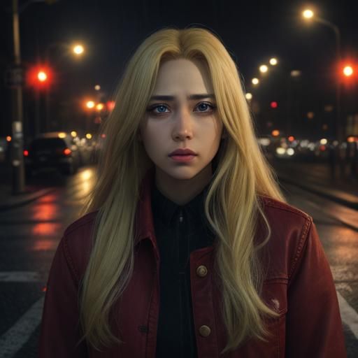 Young Woman's Fear of Crossing Street