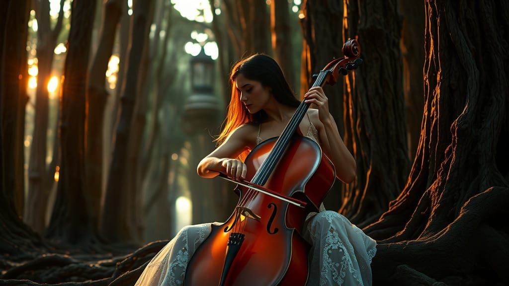 Mystical Goddess in Cathedral Forest, Embroidered Wedding Go...
