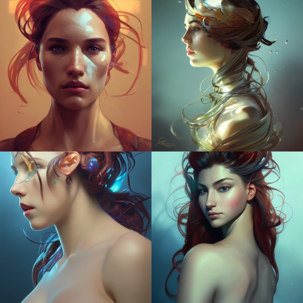 Detailed Scorpio Portrait in Art Nouveau Style