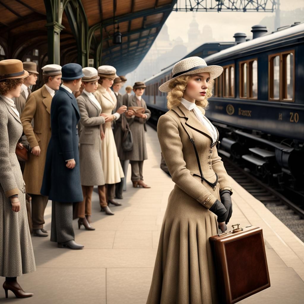 Young Woman Awaits Orient Express Departure