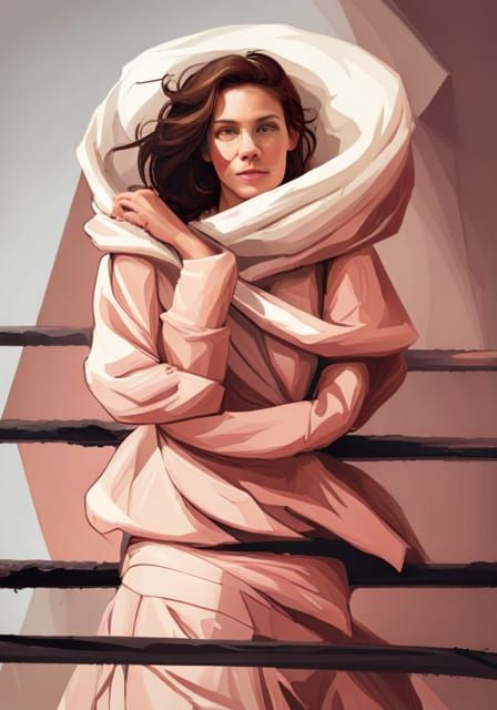 Woman in Fleece Blanket: Hyperdetailed Artstation Portrait