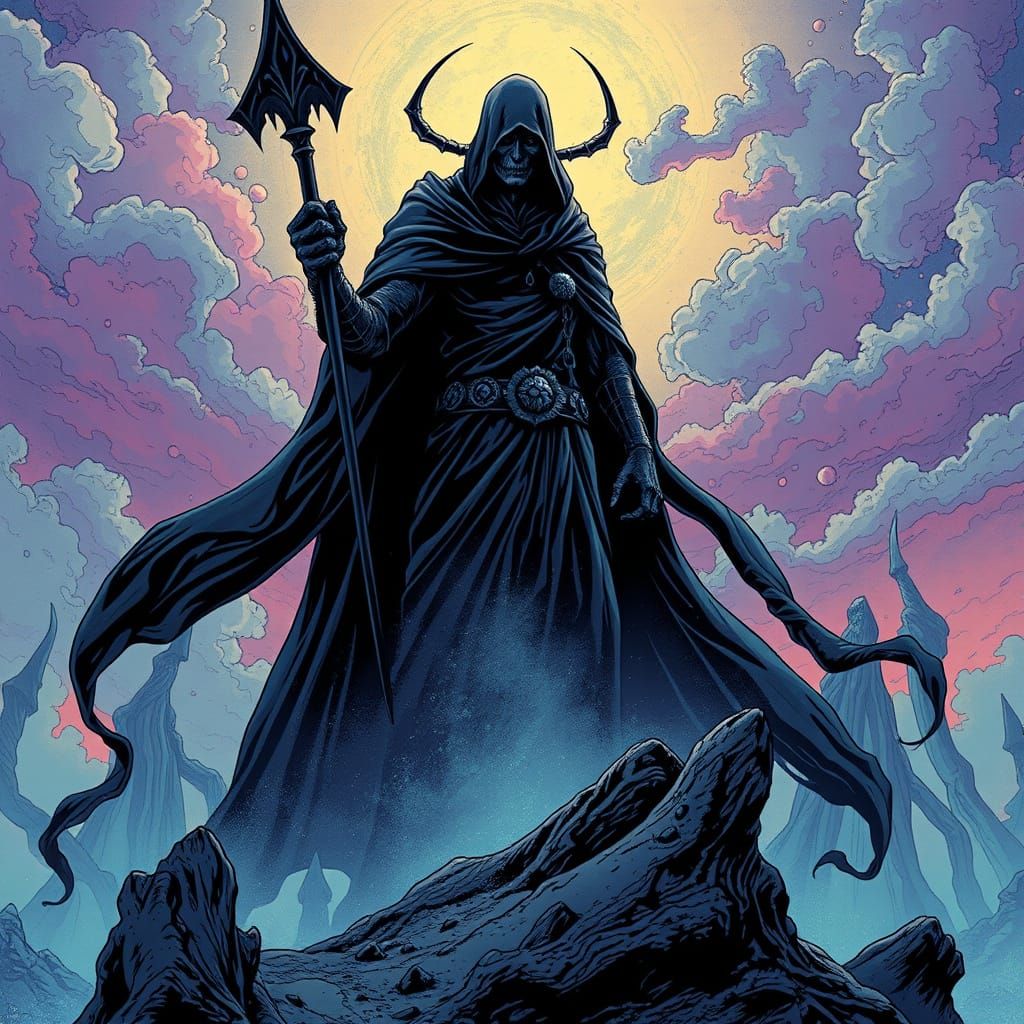 Dream Lord Sandman in Gothic Comic Style