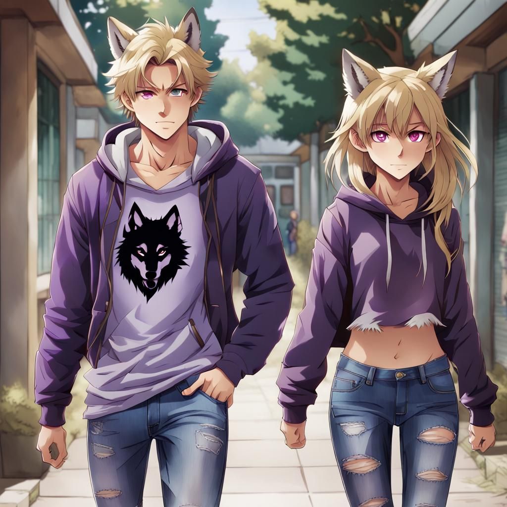 Anime Style: Girl with Wolf Ears Meets Boy