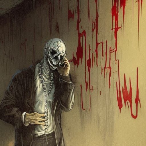 Ghostface Killer in Graffiti Horror Art