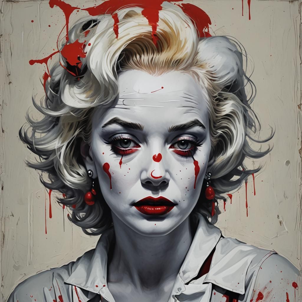 Marilyn Monroe as Melancholic Pop Art Clown