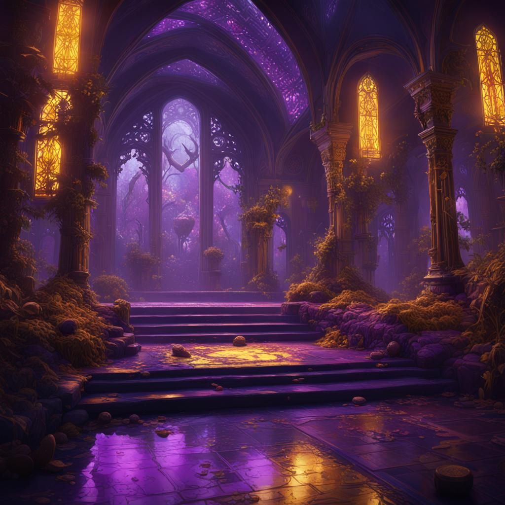 Dark Fantasy Concept Art in Style of Alphonse Mucha