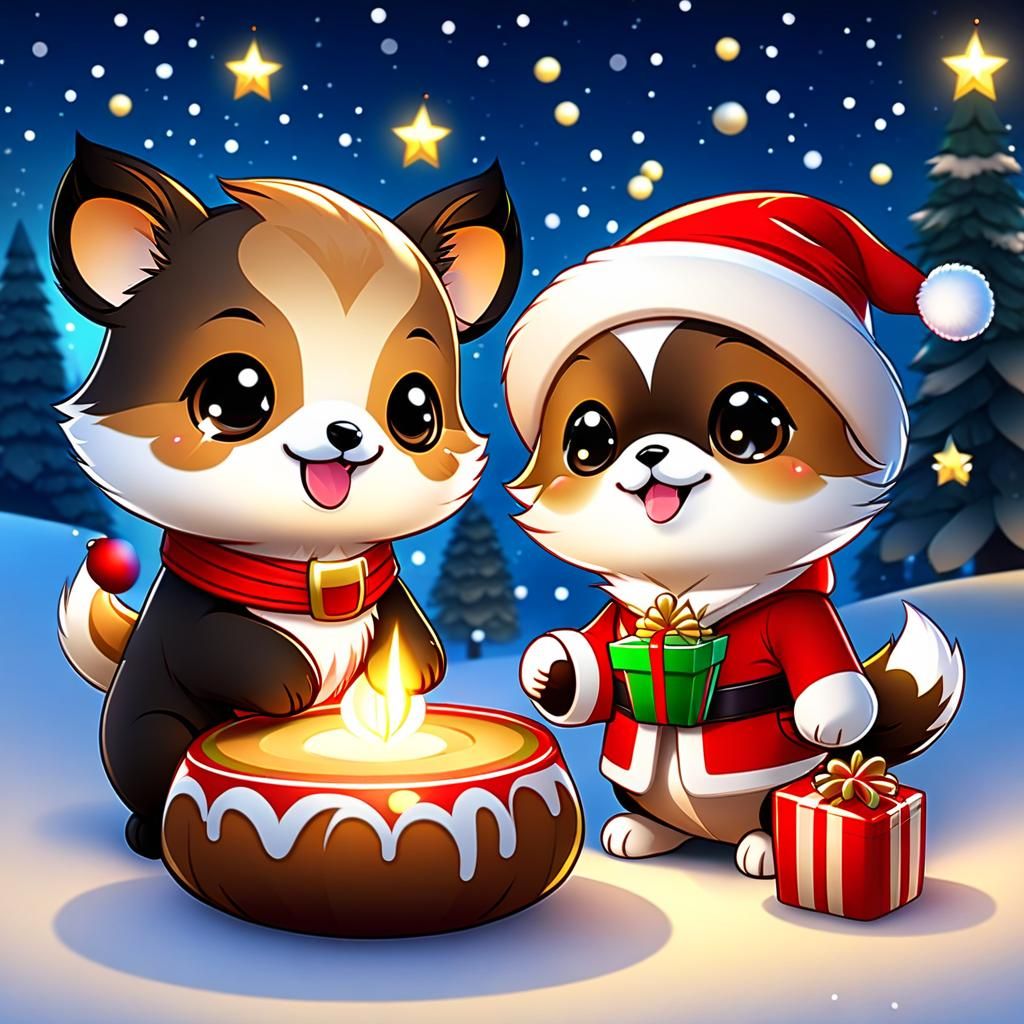 Chibi Animals Celebrate the Holidays