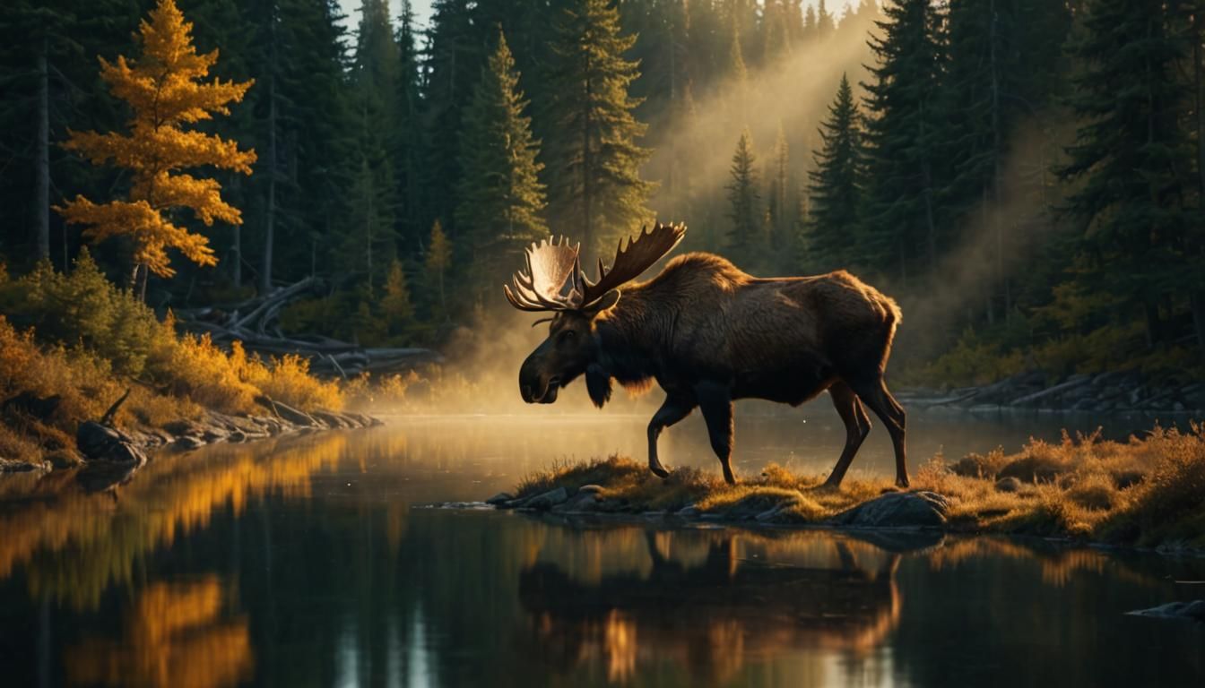Moose in Canadian Forest: Wildlife Photography