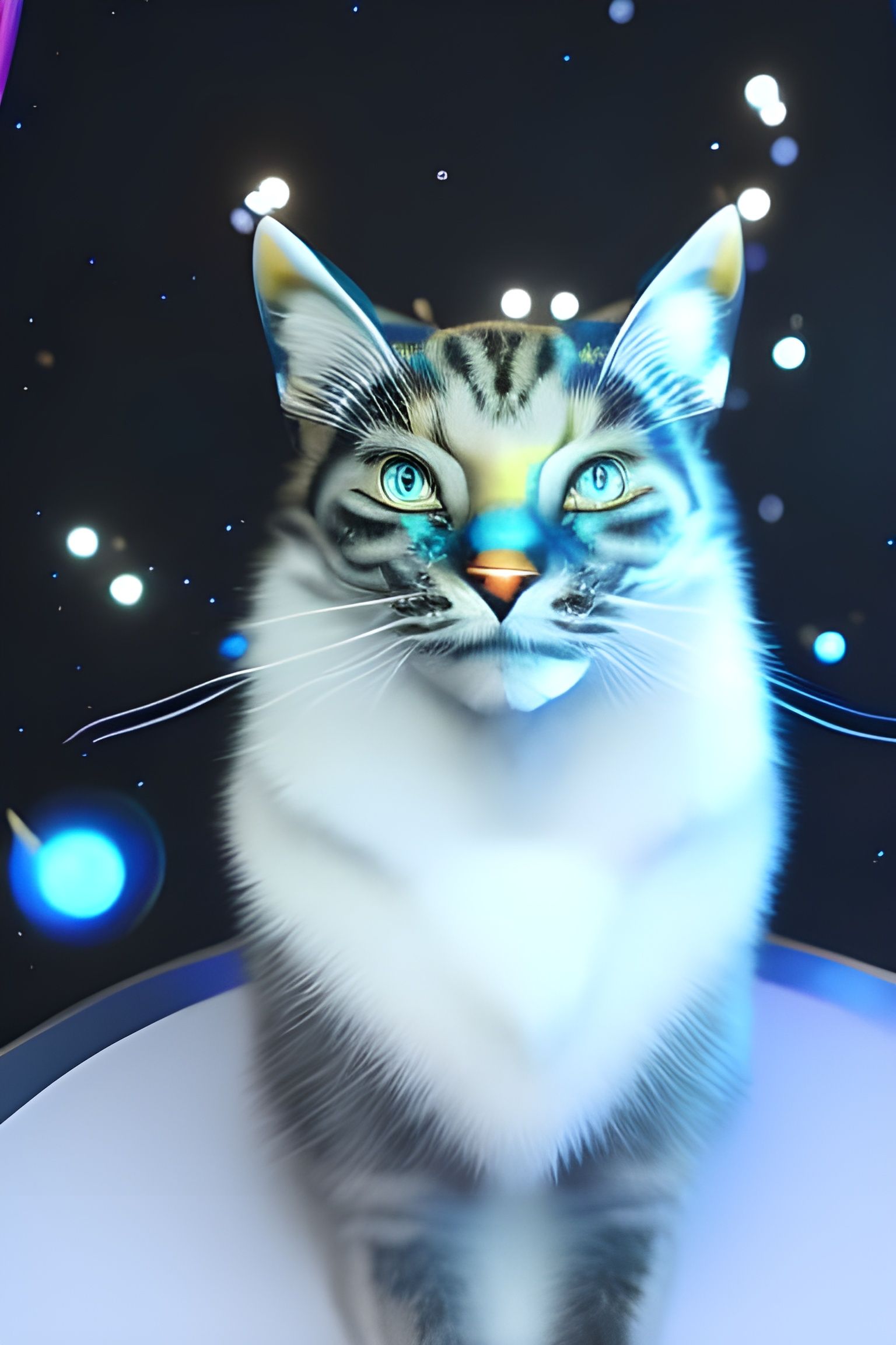 Detailed Digital Portrait of an Adorable Cat