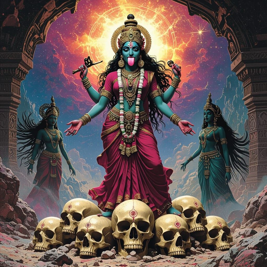 Kali Goddess in Surreal Dark Fantasy Style