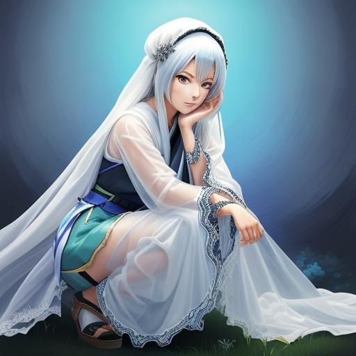 Anime Style: Woman in Sheer Cloth