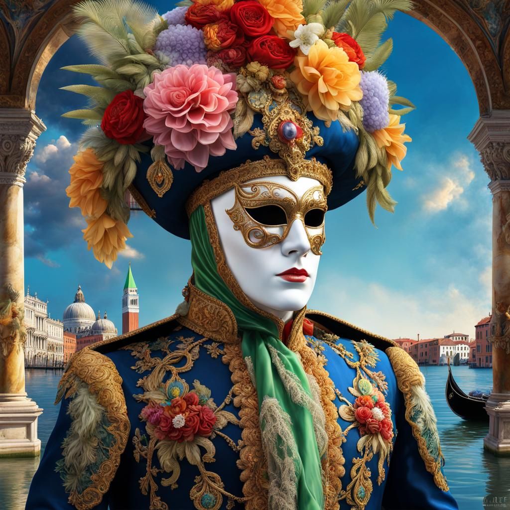 Venetian Carnival Mask in Hyperreal Detail